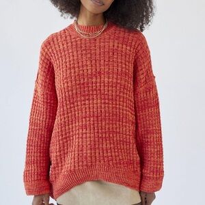 BDG Oversized Waffle Knit Sweater Size M Orange
